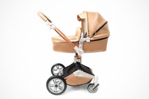 Carucior Copii Hot Mom 360 Champagne 2 in 1, varsta intre 0 si 36 de luni, design modern, elegant si confortabil