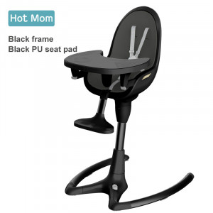 Hot Mom - Scaun pentru Hranire Copii 3 in 1, inaltime reglabila, rotatie 360 grade, inclinatie relglabila, 0 - 50 kg, All Black