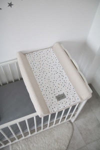 Husa Pentru Salteaua De Infasat, din Bumbac, 50 cm x 70 cm, Tiny Star, Confetti & Beige