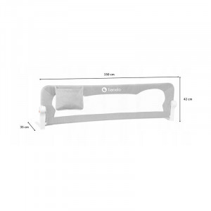 Lionelo - Bariera protectie patut pentru copii Eva , Cu buzunar accesorii, 150x35 cm, Gri