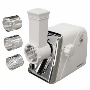 Masina electrica profesionala de tocat carne, Berdsen, 1200W, 1.2 kg/min, accesorii pentru tocat si feliat, BM600, Alba, 30 x 16 x 34 cm