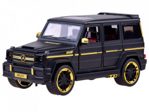Masinuta de jucarie, Mercedes G65, din metal, masiva, cu usa, lumini, sunete, 20 cm, Neagra