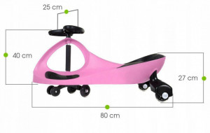 Masinuta pentru copii, cu lumini, sistem de deplasare Wiggle&Go, Severno, Balance, Roz