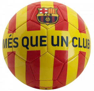 Minge de fotbal FC Barcelona CATALUNYA Yellow Red Stripes marimea 5