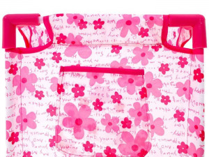 Patut pentru papusi, 49 x 32 x 43 cm, Jokomisiada, Doll Bed Lovely, pliabil, cu husa pentru depozitare, Roz