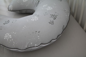 Perna Pentru Alaptare Bebe, Bumbac, 65 cm x 26 cm, Tiny Star, Mist