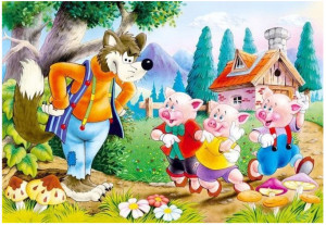Puzzle pentru copii, Cei trei purcelusi, 60 de piese