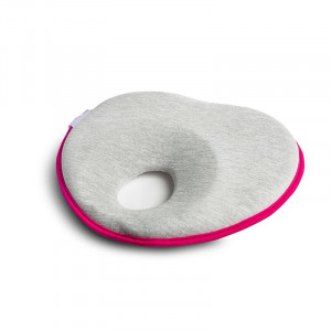 Qmini - Perna ergonomica pentru copii impotriva plagiocefaliei, 22x22 cm, Roz