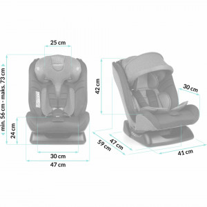 Ricokids - Scaun auto copii, inclinatie ajustabila, 0 - 36 kg, Luco, Gri + Carton de colorat