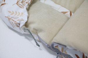 Sac de dormit pentru carucior, 90 x 50 cm, bumbac, velur, poliester, confortabil, calduros, protector, Tiny Star, Grain & Ivory