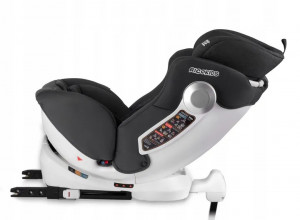 Scaun auto pivotant, pentru copii 0 - 36 kg, cu picior de stabilizare, sistem isofix, rotatie 360 grade, de la nastere la 12 ani, Ricokids, Stigo, Negru