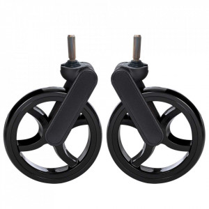 Set 2 Roti frontale pentru Carucior Hot Mom, compatibile cu modelul Premium, Negru