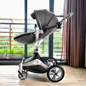 Set 3 in 1 - Carucior Hot Mom 360 Dark Grey 2 in 1 + Scoica auto Joie i-Size i-Gemm 2 Pebble