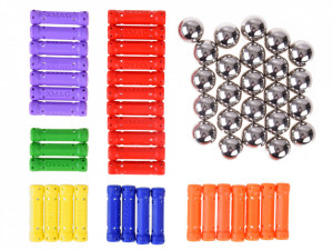 Set de constructie magnetic, Magnastix, 60 de piese
