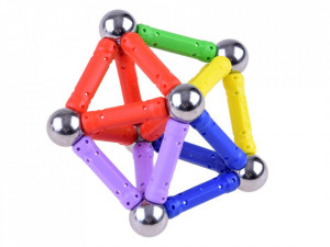 Set de constructie magnetic, Magnastix, 88 de piese