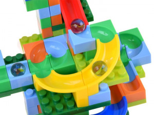 Set de contruit interactiv, Pista pentru bile, 24 x 21,6 x 15,7 cm, 152 de elemente, Jokomisiada, ZA3228