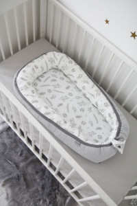 Tiny Star - Babynest Bambus Fern, Cuib Pentru Bebelusi, Ajustabil, Portabil, Reductor