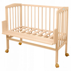 Waldin - Patut Bedside 2in1 Natural , laterala detasabila, co-sleeping