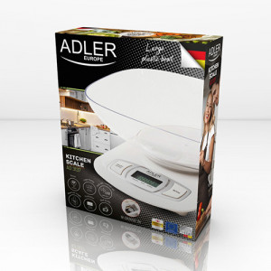 Adler - Cantar de bucatarie cu bol, 1.5 litri, 5 kg, AD-3137W