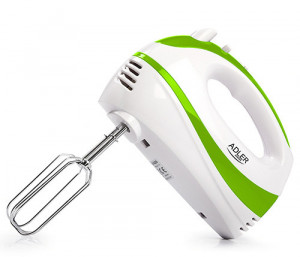 Adler - Mixer de mana, 5 Viteze, Functie Turbo, Alb/Verde, AD 4205
