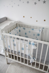 Aparatoare pentru patut copii, Bumbac, 30 cm x 180 cm, Tiny Star Magic