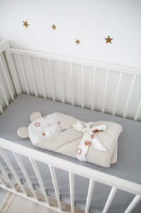 Babyhorn, paturica de infasat multifunctionala, 73 x 73 cm, Tiny Star Sweet Sunshine