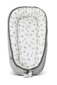Babynest pentru copii, 80 x 50 cm, ajustabil, portabil, reductor patut, Tiny Star, Bambus, Fern