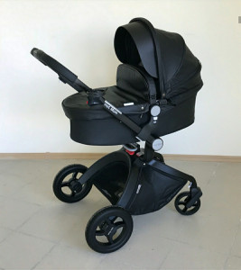 Carucior Copii Hot Mom Premium 2 in 1 Negru, varsta intre 0 si 3 ani, alegerea perfecta prin design-ul modern, tesaturile fine si spuma ergonomica