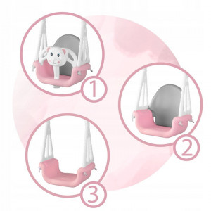 Leagan modular pentru copii, Ricokids, 3in1, Roz