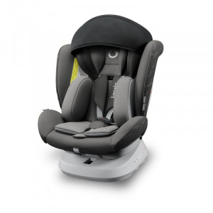 Lionelo - Scaun auto pentru copii Bastiaan One Pozitie de somn, Protectie laterala, Rotire 360 grade, Top Tether, 0-36 Kg, cu Isofix, Gri