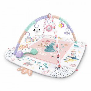 Nukido - Covoras educativ pentru copii, multifunctional, pereti reglabili, 7 jucarii interactive, oglinda, 110 x 100 cm Pasari