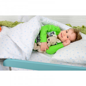 Patut din lemn pentru copii, Babyneeds Montesorri, Casuta, 160x80 cm, Gri