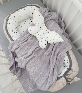 Perna tip fluture, pentru copii, 42 x 22 cm, pentru carucior, patut, leagan, babynest, Tiny Star, Confetti