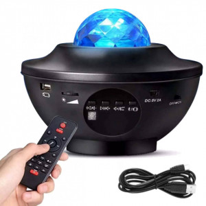 Proiector Multifunctional, Stelute LED, 4 culori, luminozitate reglabila, cronometru, viteza reglabila, USB, Bluetooth, Severno
