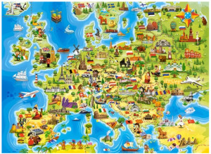 Puzzle pentru copii, Harta Europei, 100 de piese