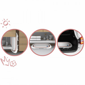 Ricokids - Cadita pliabila pentru bebelusi, cu Senzor de temperatura, Roz