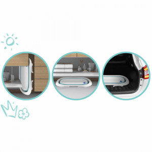 Ricokids - Cadita pliabila pentru bebelusi, cu Senzor de temperatura, Albastra