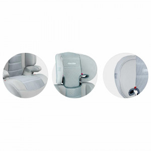 Ricokids - Scaun auto transformabil, Inaltator auto, 2 grupe de varsta, 15-36 kg, Sandro, Light Grey