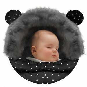 Sac de dormit 4in1, Orificii pentru carucior, sanie, 95 cm x 48 cm, Ricokids, Elmi, Black Triangles