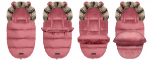 Sac de dormit 4in1, Orificii pentru carucior, sanie, 95 cm x 48 cm, Ricokids, Elmi, Dusty Pink