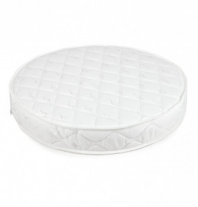 Saltea pentru patut copii, Waldin, Cocos, potrivita pentru Patut Evolutiv 7in1 Oval, Mini, 73 x 73 x 10 cm