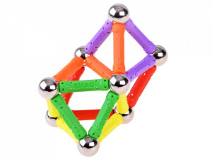 Set de constructie magnetic, Magnastix, 60 de piese