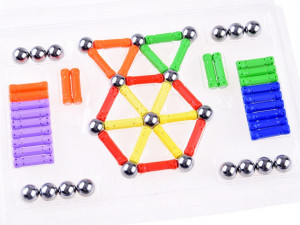 Set de constructie magnetic, Magnastix, 88 de piese