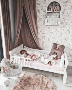 Set Woodies - Patut din lemn masiv 140x70 transformabil pentru bebe si junior Noble White si Saltea copii MyKids Cocos Confort II 140x70x10 (c