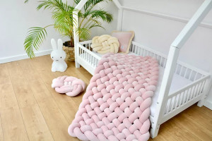Sparrow- Saltea impletita 140x70, powder pink