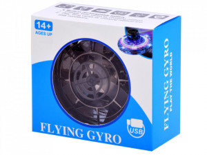 Spinner zburator antistres, Flying Gyro, cu functie de bumerang, incarcator USB, lumini LED, negru