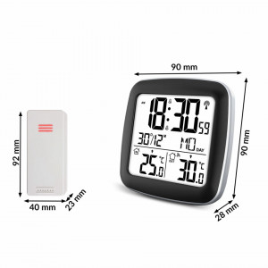 Statie meteo cu afisare ceas, alarma, temperatura, interior-exterior, Berdsen, BD-903, Argintiu