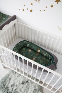 Tiny Star - Babynest Bambus Shells &Graphite, Cuib Pentru Bebelusi, Ajustabil, Portabil, Reductor