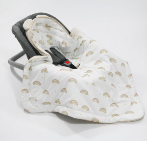 Tiny Star - Husa Pentru Scaun Auto Sweet Rainbow, Paturica De Infasat, Cocon, Fixata Cu Sistem Velcro
