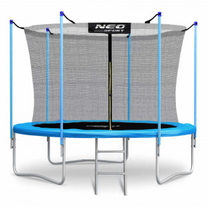 Trambulina pentru copii, Neo-Sport, 252 cm / 8 ft, cu plasa interioara si scara metalica, greutate maxima 100 kg